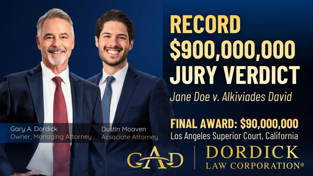 Record $900,000,000 Jury Verdict – Jane Doe v. Alkiviades David