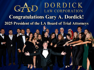 Congratulations Gary A. Dordick! 2025 President of the LA Board of Trial Attorneys.