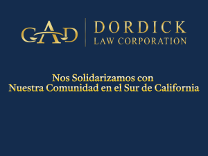 Nos Solidarizamos con Nuestra Comunidad en el Sur de California