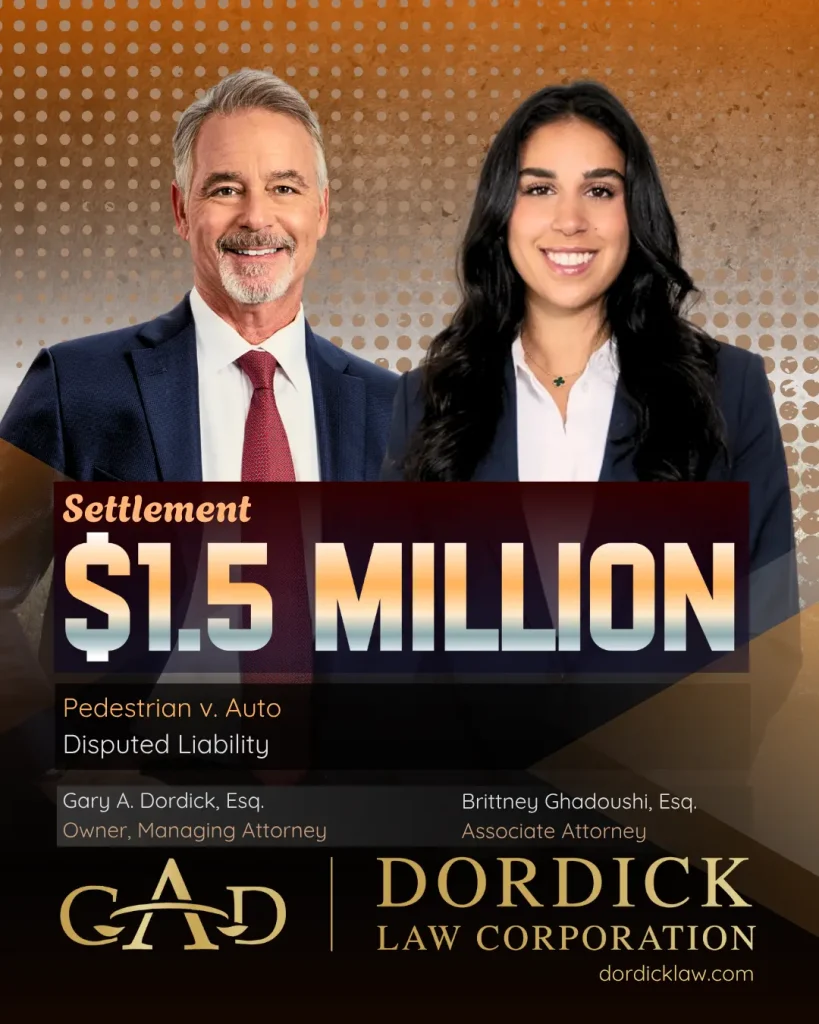 1.5M Settlement Brittney Ghadoushi Gary Dordick Law