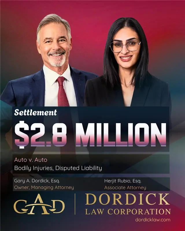 2.8M Settlement Herjit Rubio Gary Dordick Law