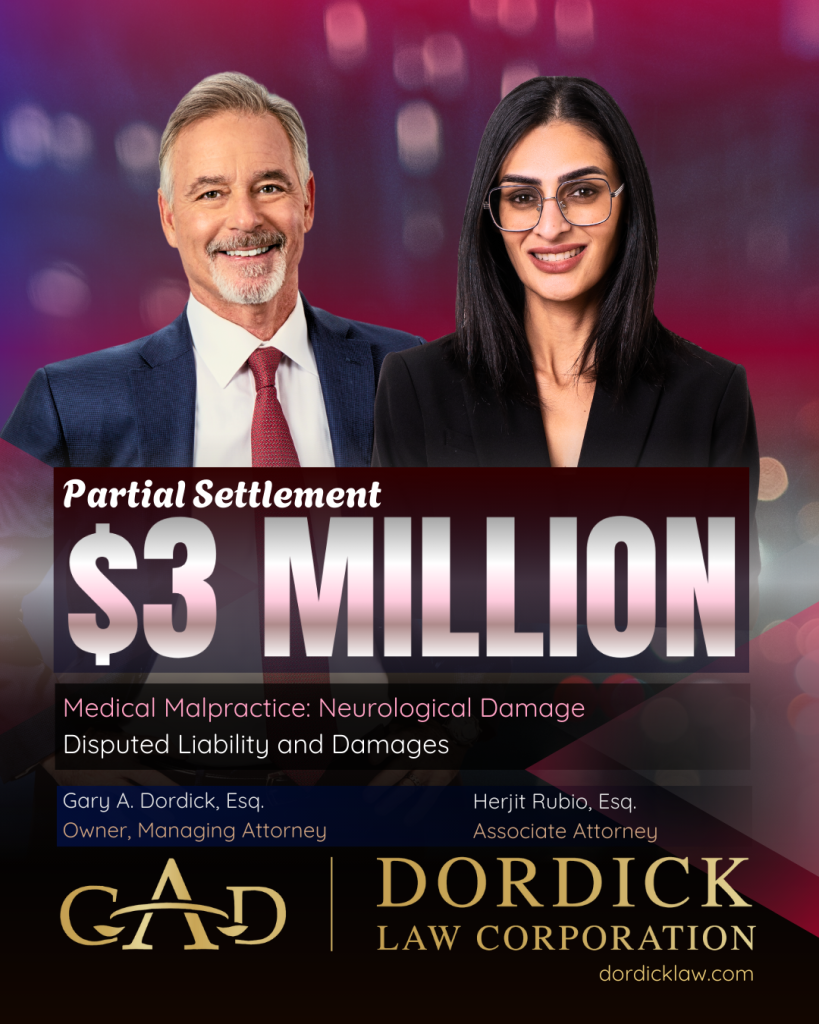 $3 Million Partial Settlement Medical Malpractice: Neurological Damage
