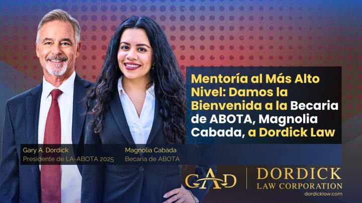 Mentoría al Más Alto Nivel: Damos la Bienvenida a la Becaria ABOTA, Magnolia Cabada, a Dordick Law
