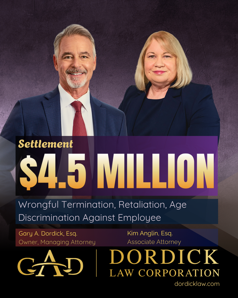 4.5 Million Settlement Wrongful Termination