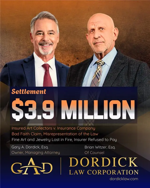 3.9 Million Settlement Brian Witzer Gary Dordick Law