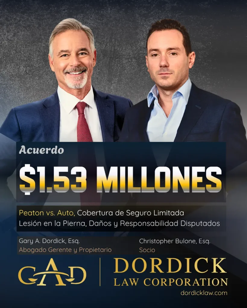 Acuerdo de $1.53 millones – Peatón vs. Auto. Cobertura de seguro Limitada, Lesión en la Pierna, Daños y Responsabilidad Disputados
