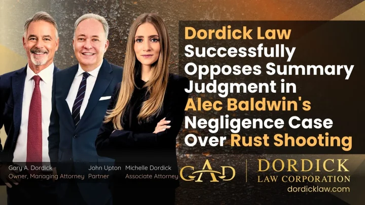 Dordick Law Successfully Opposes Summary Judgment in Alec Baldwin’s Negligence Case Over Rust Shooting