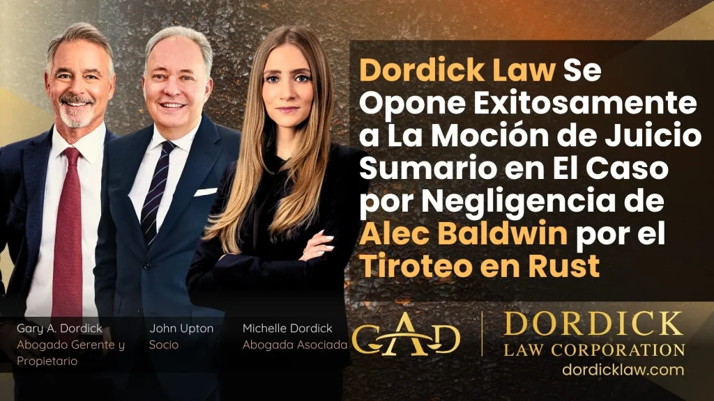 Dordick Law Se Opone Exitosamente a La Moción de Juicio Sumario en El Caso por Negligencia de Alec Baldwin por el Tiroteo en Rust