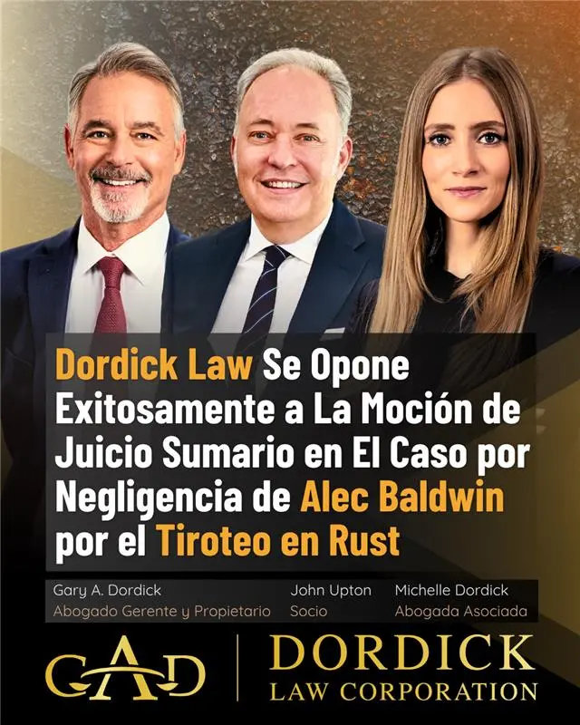 Dordick Law Se Opone Exitosamente a La Moción de Juicio Sumario en El Caso por Negligencia de Alec Baldwin por el Tiroteo en Rust