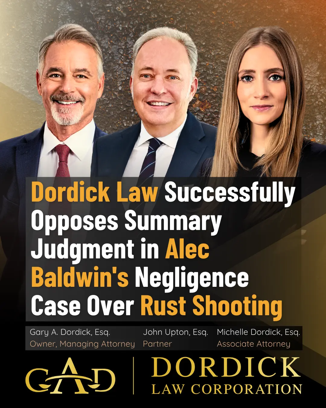 Gary & Michelle Dordick John Upton Rust Baldwin MSJ Denied