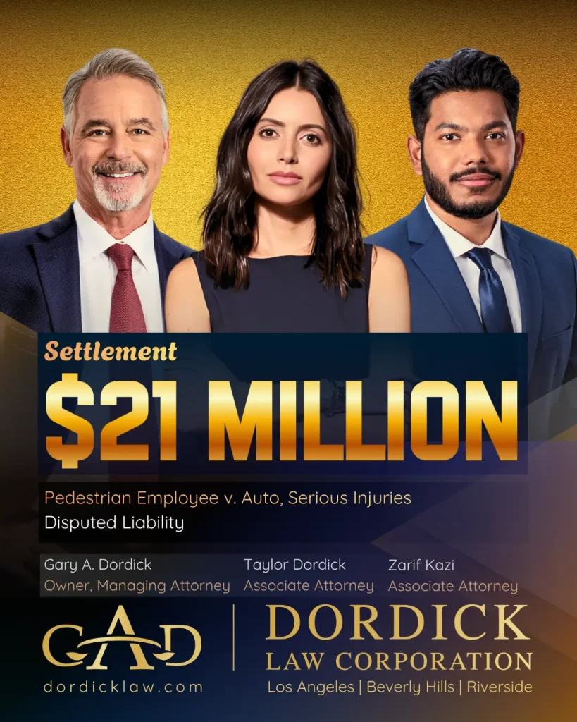 $21 Million Settlement: Pedestrian Employee v. Auto – Serious Injuries